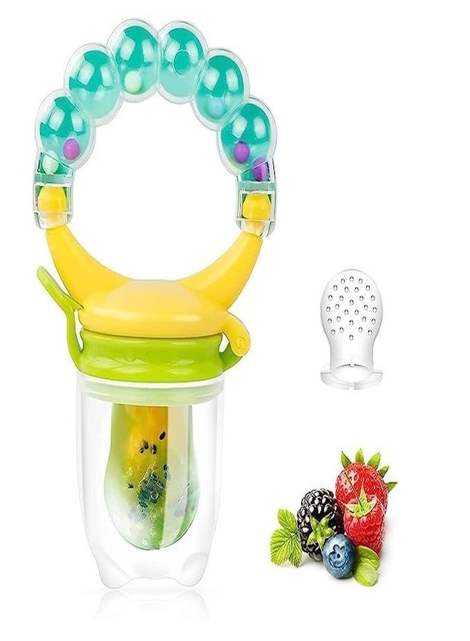 TrifleArte Baby Food Feeder | Fruit Pacifier | Food & Fruit Feeding Teether for Toddler | Silicone Teething Toy with Pacifiers | Infant/Newborn Nibbler Cover Set | Assorted - Image 1