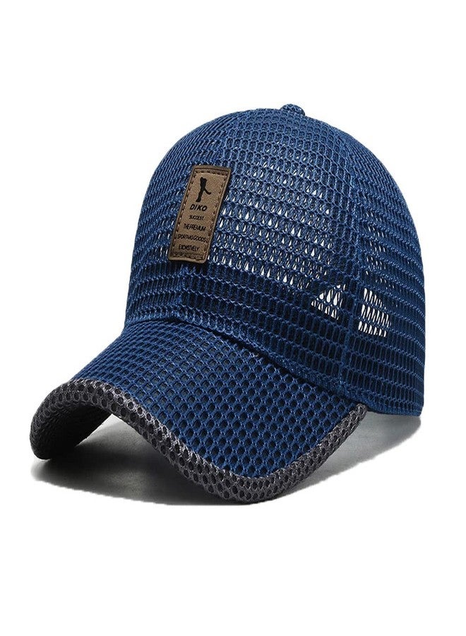 FASHIXD Summer Mesh Baseball Cap for Men Women Trucker Mesh Hat Baseball Hats Outdoor Sports Running hat (1-Blue) - Image 1