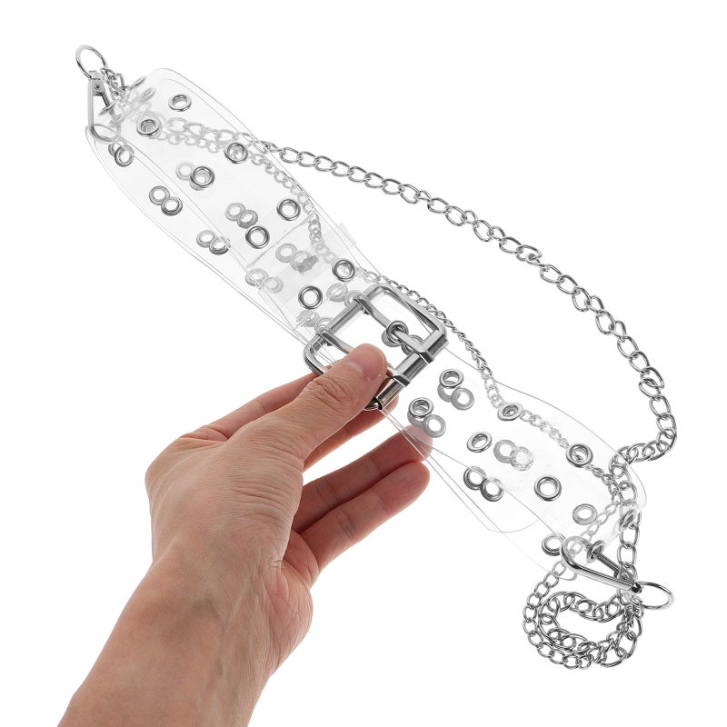 Transparent Belt With Double Grommet Design Women Men Adjustable Belt Casual Waist Chian For Outfits Statement Looks - Image 3