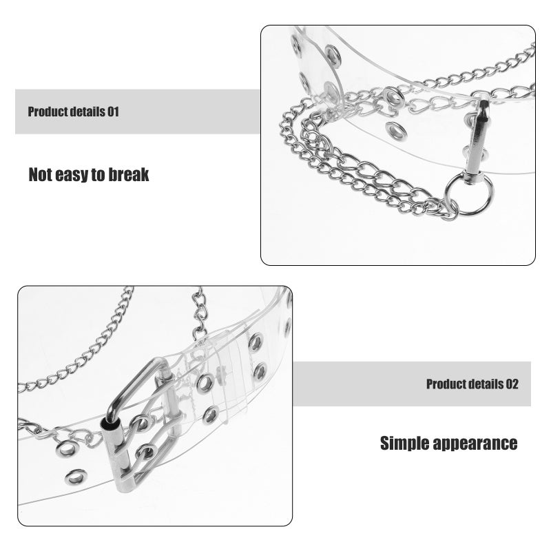 Transparent Belt With Double Grommet Design Women Men Adjustable Belt Casual Waist Chian For Outfits Statement Looks - Image 2