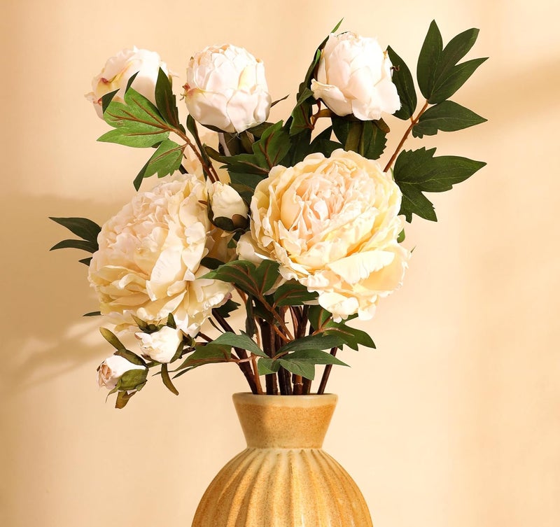 Elemntl Elemntl Artificial Peony Flower Stick with Extra Large Flower 65 cm White 