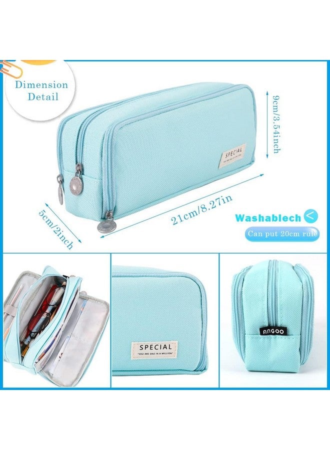 EASTHILL EASTHILL Large Pencil Case Big Capacity Pencil Bag Large Storage Pouch 3 Compartments Pen Case for Teen Boys Girls School Students (Special-Sky Blue) - Image 5