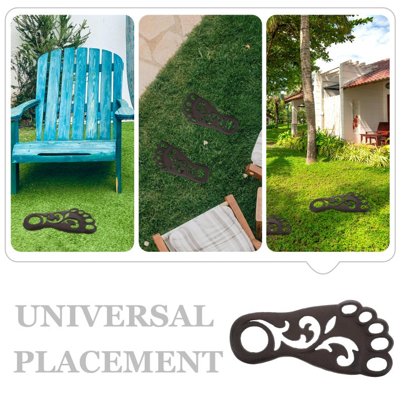 Footstep Stepping Stone - 11.79'' Stepping Mat Iron Garden Path pad For Front Door Outdoor Walkway - Decorative Statue For Yard Lawn Landscaping (Left Foot) - Image 5