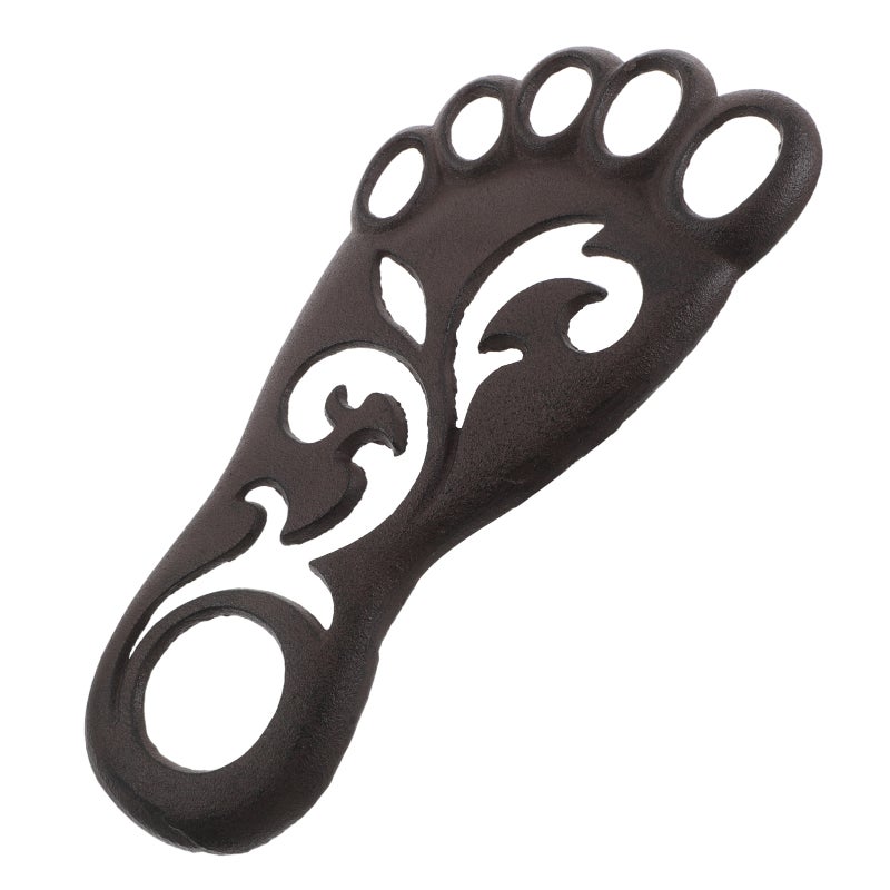 Footstep Stepping Stone - 11.79'' Stepping Mat Iron Garden Path pad For Front Door Outdoor Walkway - Decorative Statue For Yard Lawn Landscaping (Left Foot) - Image 4