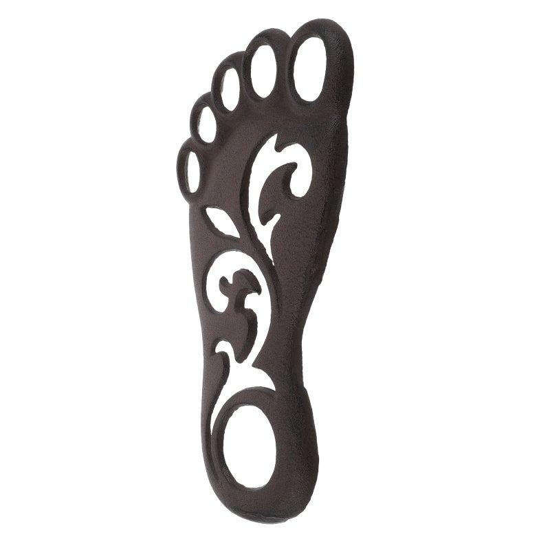 Footstep Stepping Stone - 11.79'' Stepping Mat Iron Garden Path pad For Front Door Outdoor Walkway - Decorative Statue For Yard Lawn Landscaping (Left Foot) - Image 1
