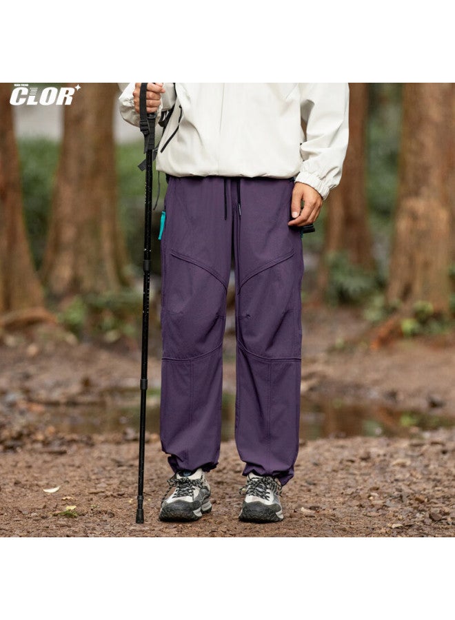 Clor American Trendy Casual Pants, Autumn And Winter Outdoor Hiking Trousers, Mountain Climbing Cargo Pants For Men, Cl86 Dark Purple, 2XL - Image 1