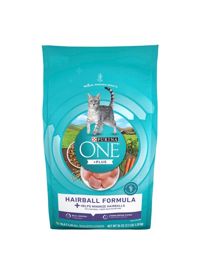 Purina ONE Purina ONE Natural Cat Food for Hairball Control, +PLUS Hairball Formula - 3.5 lb. Bag  - Image 1