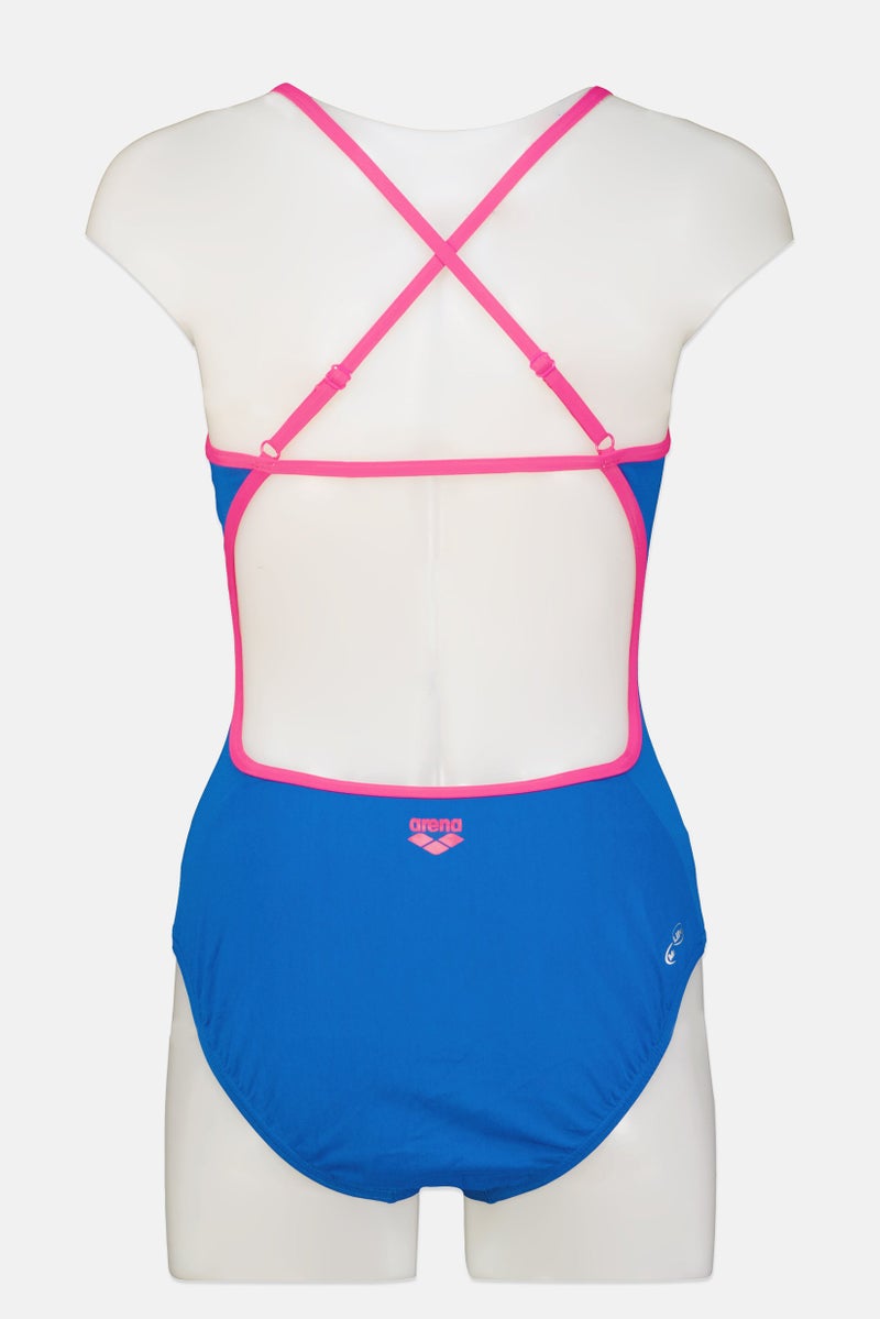 arena Women One Piece Graphic Print Swimsuit, Blue - Image 3