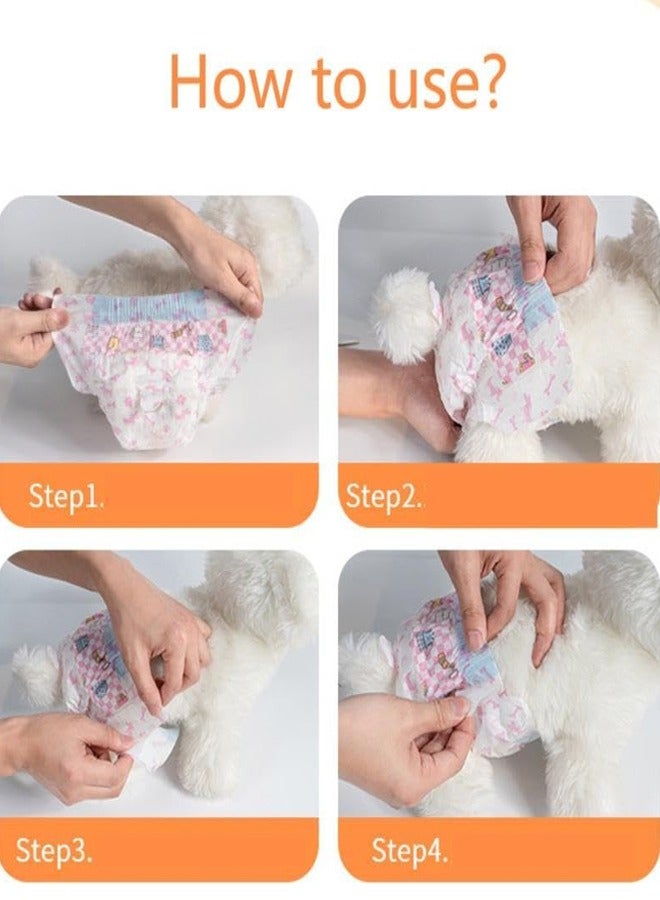 Generic Disposable Pet Diapers Super Absorbent Soft Diapers For Female Dogs, Super Absorbent Soft Hygienic Panties With Adjustable Tail Hole, Soft Leak-Proof Diapers For Pet Dogs  - Image 3
