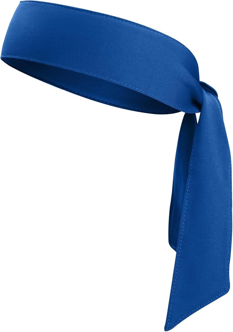 PAROPKAR Tie Headband Men Women Sweat Wicking Workout Running Sport Headhand Head Band for Cricket Yoga Golf Gym Camping RunningTennis (Royal Blue) - Image 1