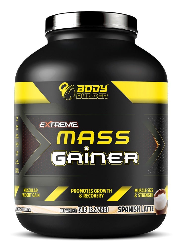 Body Builder Body Builder Extreme Mass Gainer, Spanish Latte, 5 LB, Muscular Weight Gain 