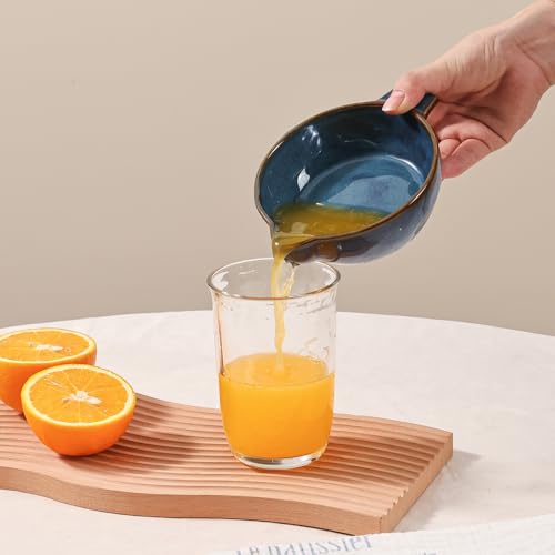 Tuioyoc Ceramic Citrus Lemon Orange Juicer Manual Squeezer, Hand Juicer Reamer Rotation Press with 6.8oz Bowl, Strainer Lid, Spout, Handle, Dishwasher Safe, Easy to Clean - Image 4