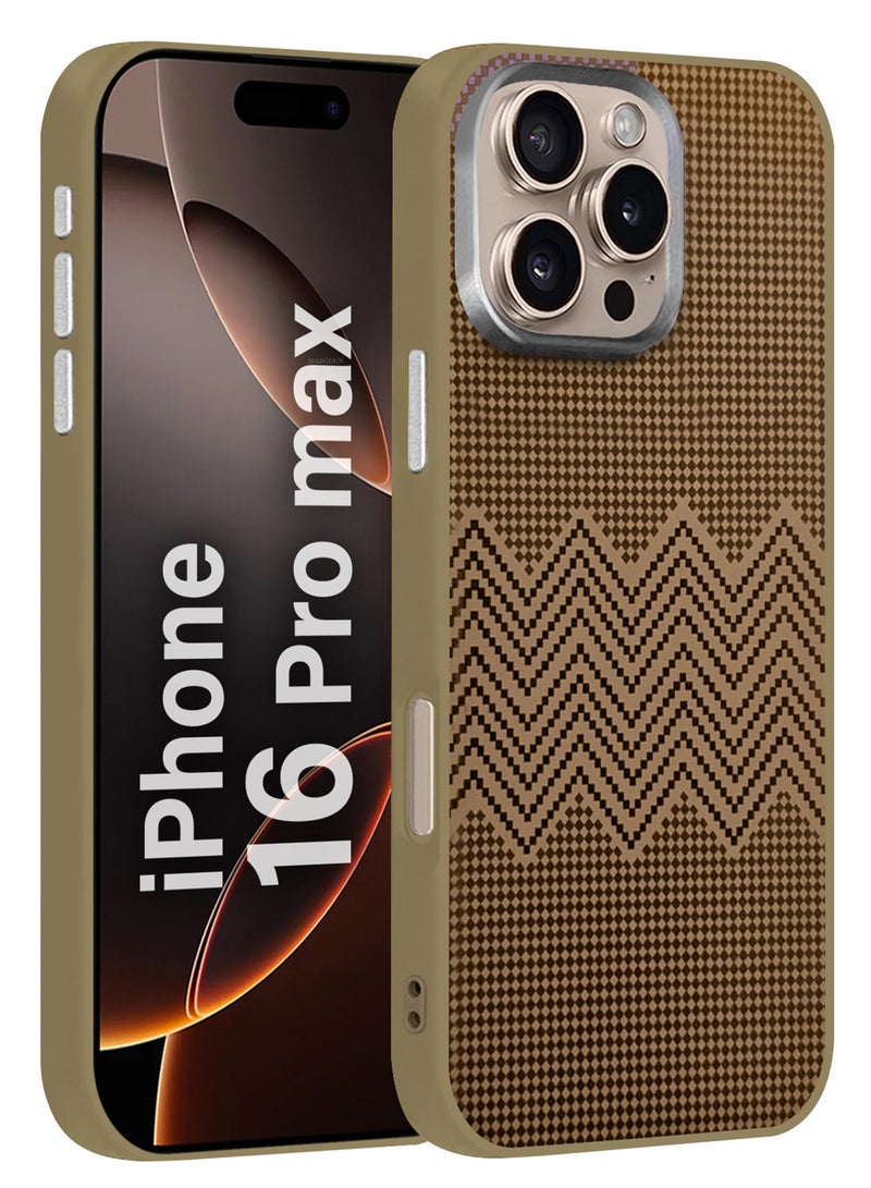 CATANES iPhone 16 Pro Max Case Cover Carbon Fiber Pattern Phone Case Slim Shockproof Back Cover - Striped Pattern - Image 1