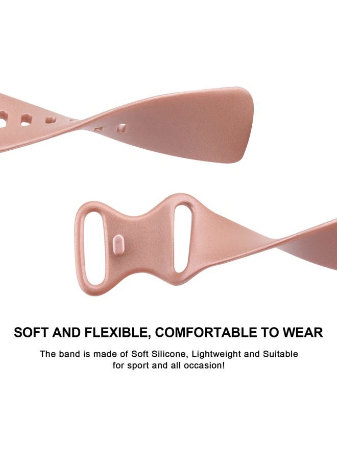 AK 3 PACK Sport Band Compatible with Fitbit Sense 2 / Sense Bands/ Fitbit Versa 4 / Versa 3 Bands Women Men, Classic Soft Straps for Fitbit Sense 2 / Sense / Versa 4 / Versa 3 Smart Watch (Small,Rose - Image 4