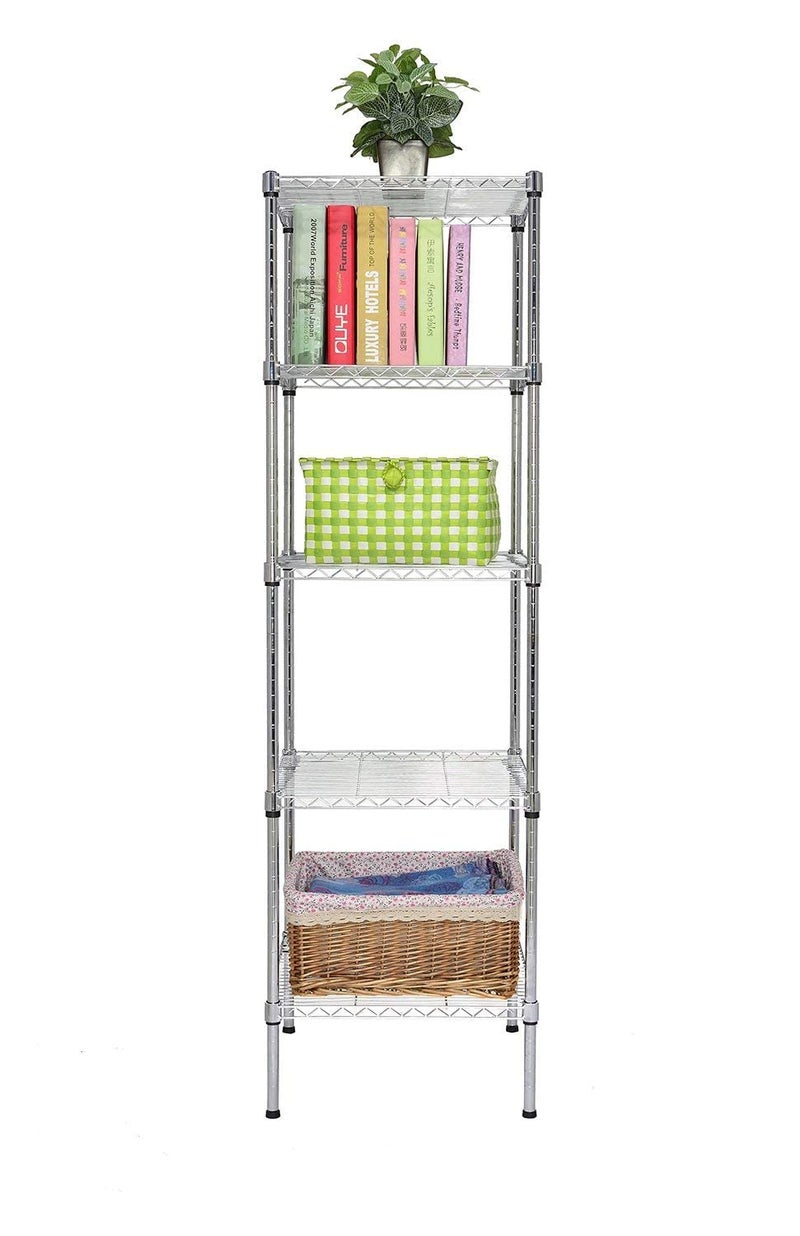 Finnhomy Heavy Duty 5 Tier Wire Shelving Unit, 18x18x59-inches 5 Shelves Storage Rack, Metal Shelving with Thicken Steel Tube, NSF Certified, Chrome - Image 5