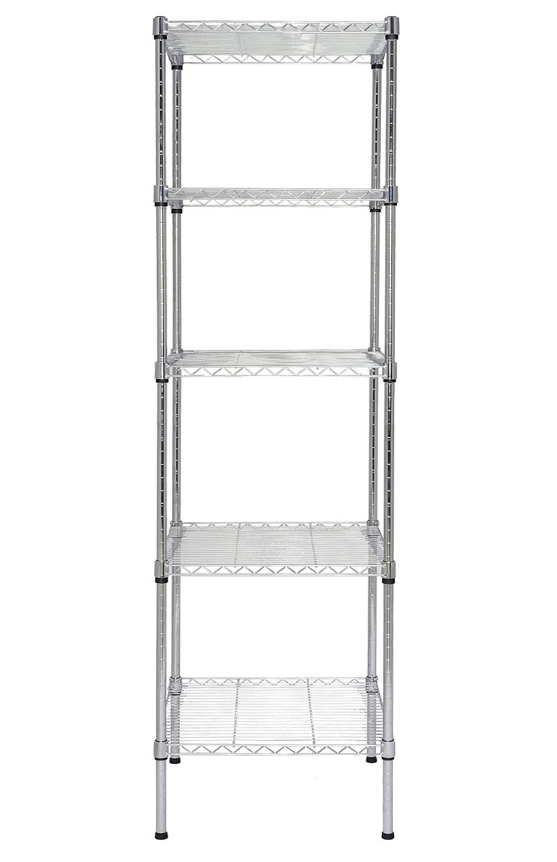 Finnhomy Heavy Duty 5 Tier Wire Shelving Unit, 18x18x59-inches 5 Shelves Storage Rack, Metal Shelving with Thicken Steel Tube, NSF Certified, Chrome - Image 1