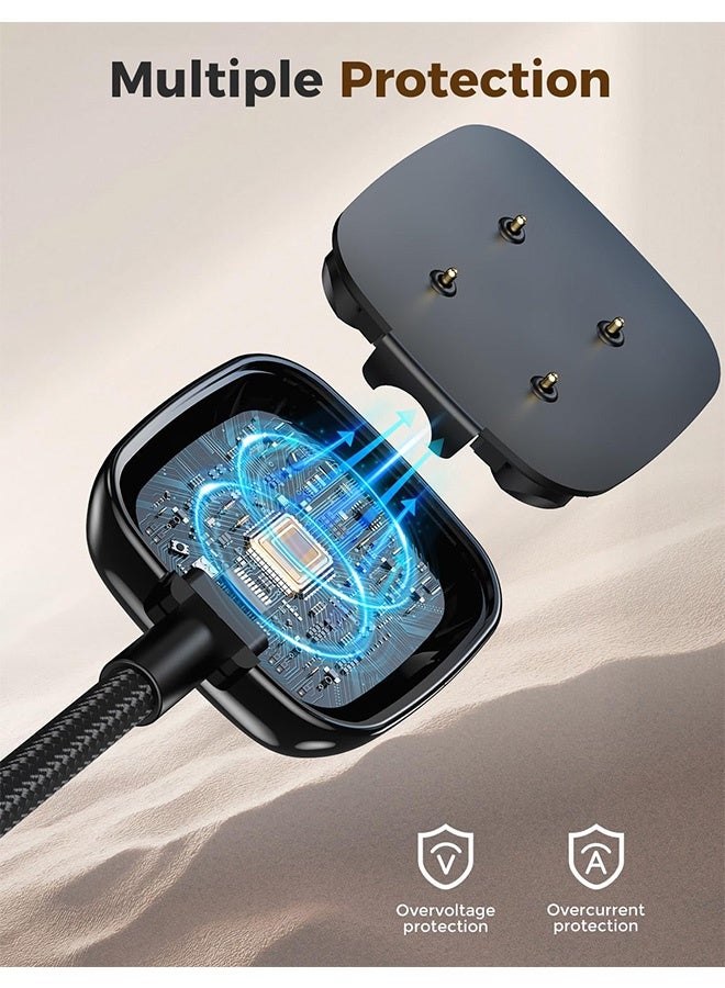 Gecomo 2 PCS Upgraded Charger, 2 in 1 Portable Charger Dock Cord,  for Fitbit Versa 4/Sense 2/Versa 3/Sense Smartwatch Charger - Image 5