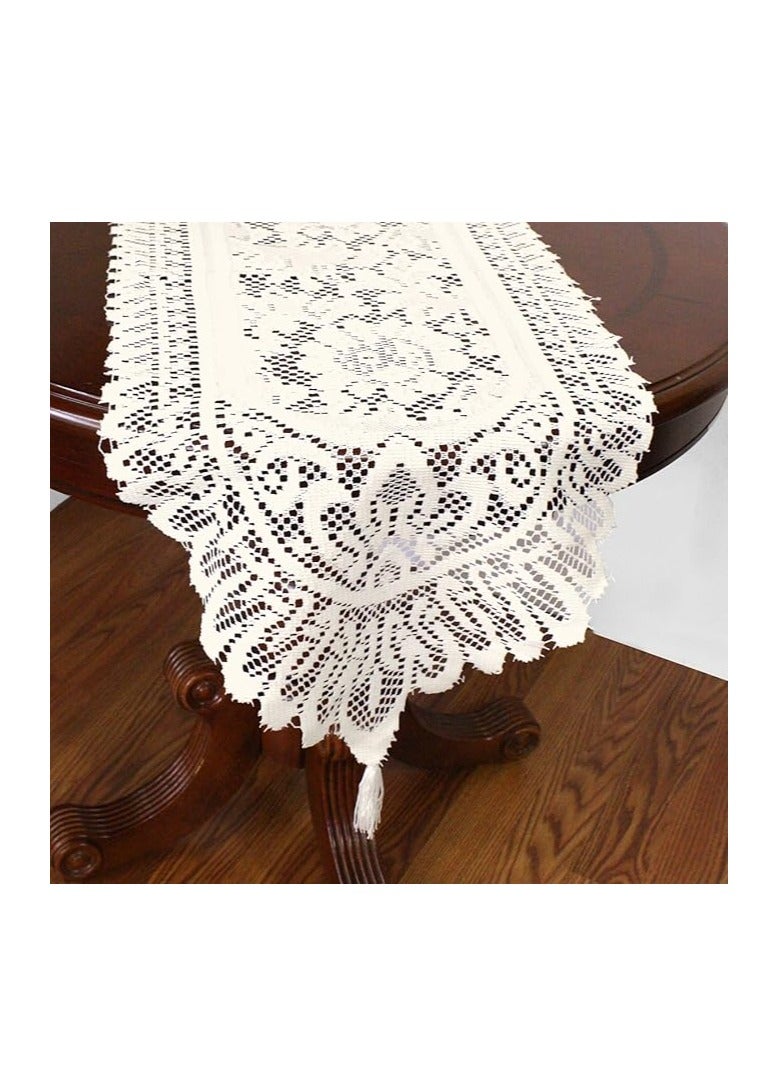 Ritz Lace Table Runner, 13 x 54 inches, Ivory - Image 2
