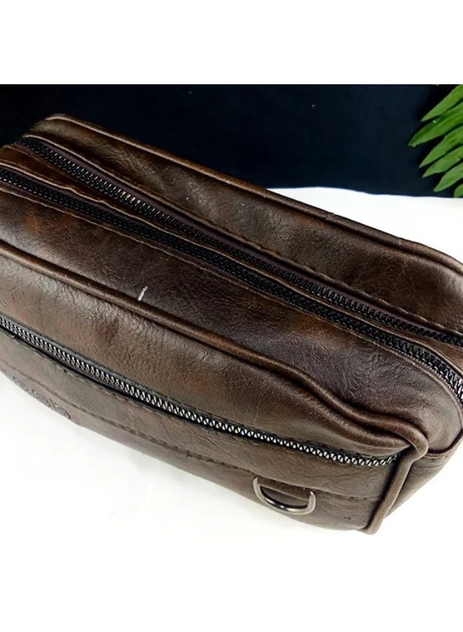 Jeep Buluo Pocket Handbag, High Quality Leather - Brown - Image 3