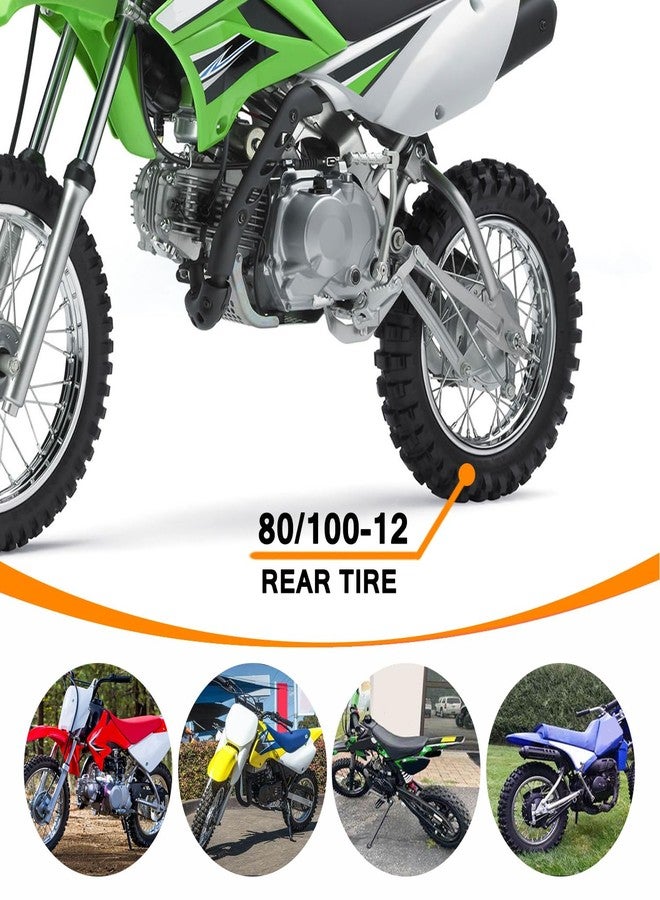 HOLATO Rear 80/100-12 3.00-12 Tire and Inner Tube for 110cc 125cc CRF70 CRF110 XR70 KLX110 TTR90 PW80 RM60 RM65 TaoTao DB14 SSR Apollo Coolster Dirt Pit Bike Motorcycle Off Road Motocross Heavy Duty - Image 2