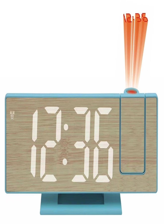 De'rons 7.3’’ Digital Alarm Clock Table Clock with Projector Display Snooze Function Temperature LED Loud Sound Alarm Clock for Students Bedroom with USB Cable Adjustable Brightness DDC-5618LP (Green) - Image 1
