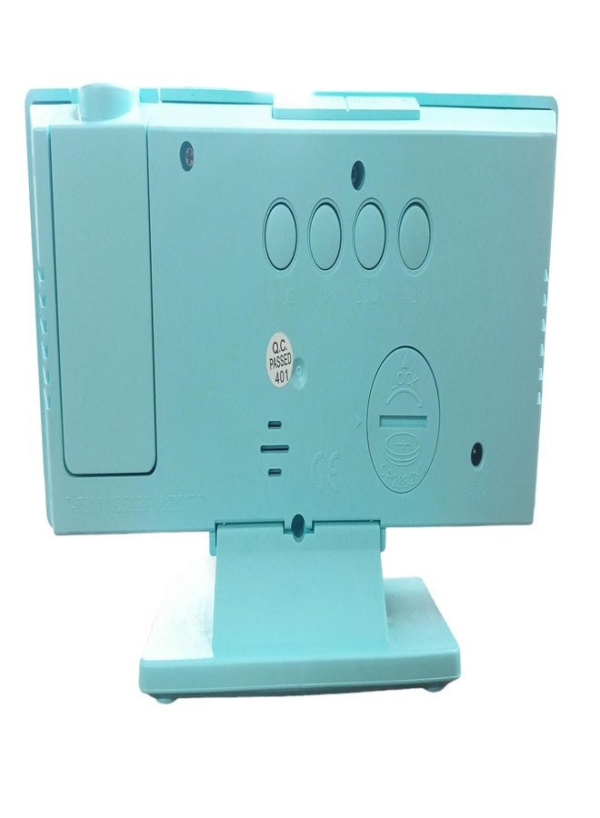 De'rons 7.3’’ Digital Alarm Clock Table Clock with Projector Display Snooze Function Temperature LED Loud Sound Alarm Clock for Students Bedroom with USB Cable Adjustable Brightness DDC-5618LP (Green) - Image 2