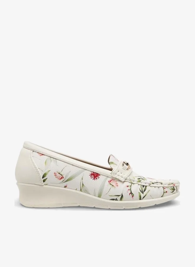فلورا بيلا من شو إكسبرس Flora Bella Women Floral Print Wedge Heel Loafers