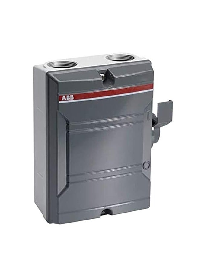 ABB Enclosed Weatherproof Isolator Switch 40A 2P – Grey, IP65, Model KSE240 (A142414R1000)