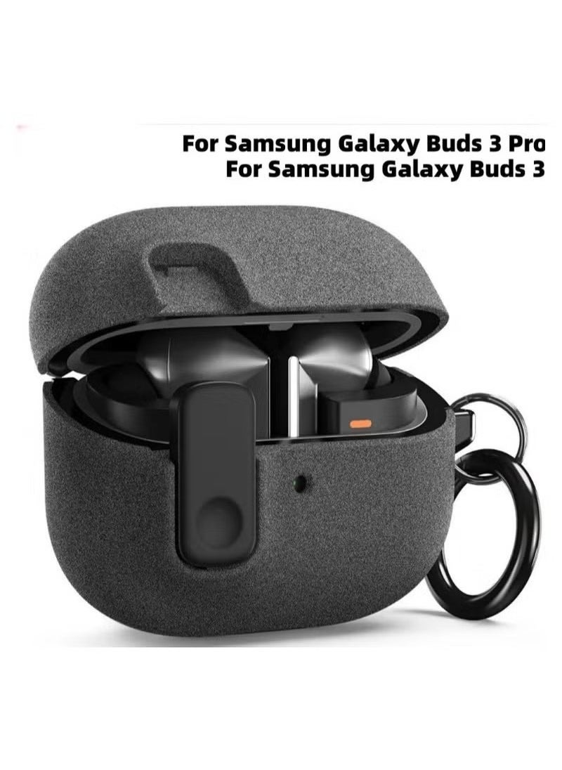 Lock Case [LED visible] designed for Samsung Galaxy Buds 3 Pro Case and Galaxy Buds 3 case, frosted material texture supports wireless charging - frosted ash