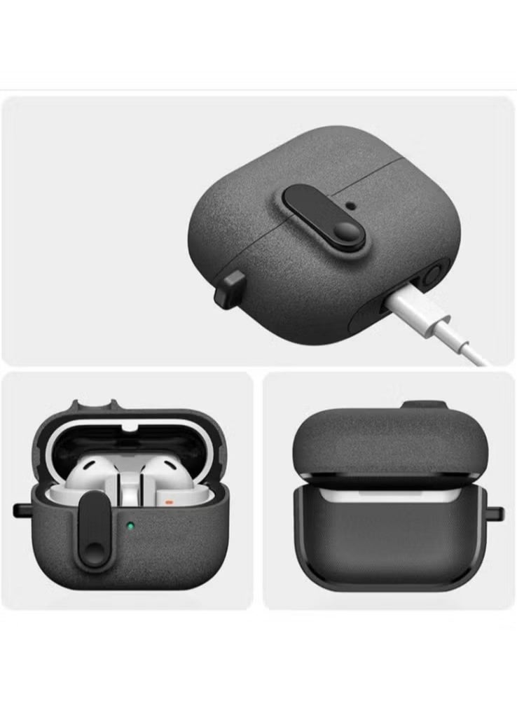 Lock Case [LED visible] designed for Samsung Galaxy Buds 3 Pro Case and Galaxy Buds 3 case, frosted material texture supports wireless charging - frosted ash