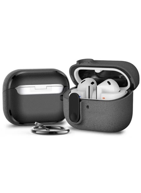 Lock Case [LED visible] designed for Samsung Galaxy Buds 3 Pro Case and Galaxy Buds 3 case, frosted material texture supports wireless charging - frosted ash