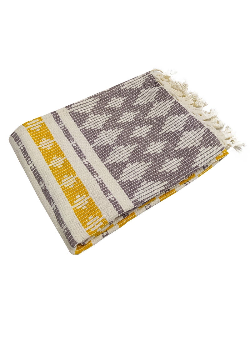 Handloom Cotton Bed Blanket Size 127 x 153 cm with an Elegant Design to Add a Touch of Luxury to Your Home. - Image 2