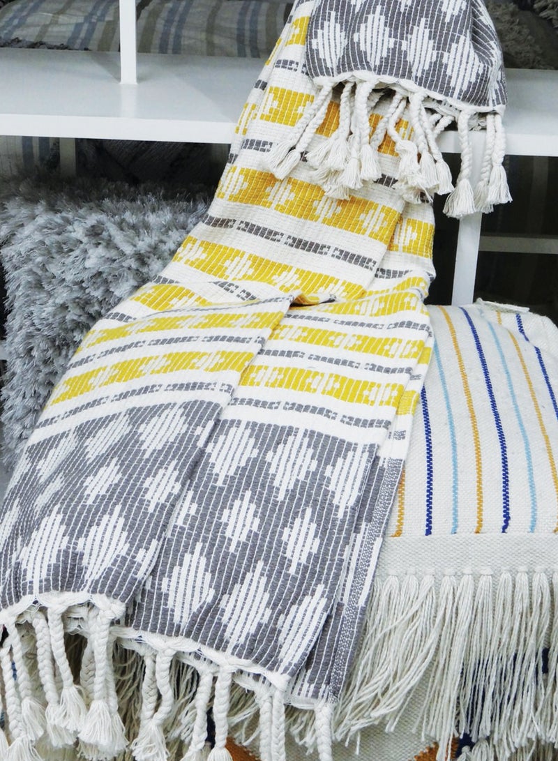 Handloom Cotton Bed Blanket Size 127 x 153 cm with an Elegant Design to Add a Touch of Luxury to Your Home. - Image 1