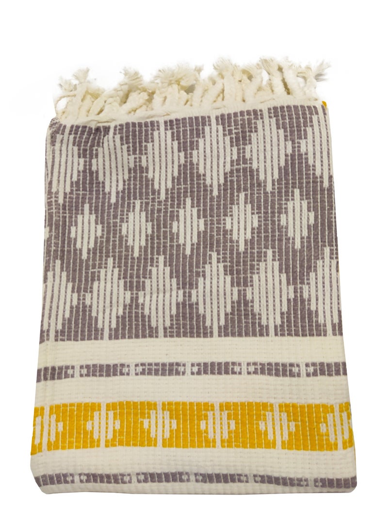 Handloom Cotton Bed Blanket Size 127 x 153 cm with an Elegant Design to Add a Touch of Luxury to Your Home. - Image 4