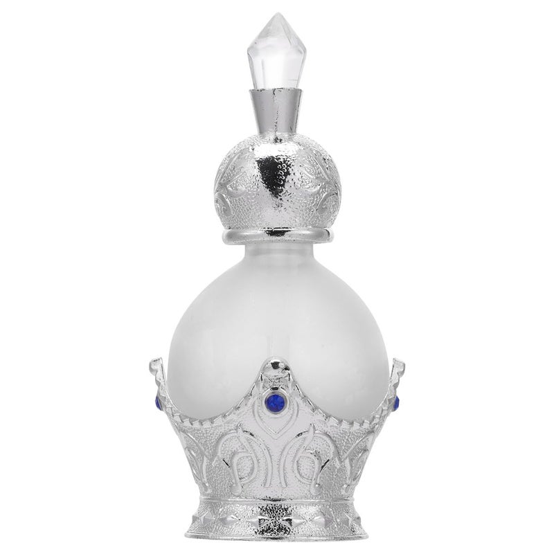 Vintage Silver 15ml Glass Perfume Bottle With Dropper Arab Style Decorative Empty Travel - Image 2