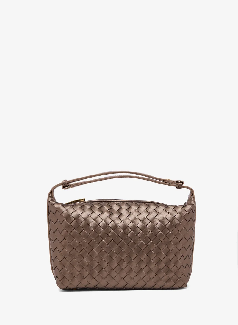 ايلا Top Handle Woven Textured Metallic Bag
