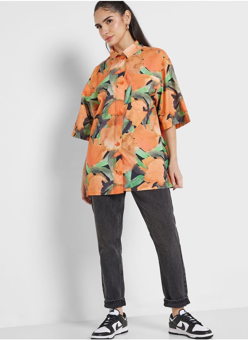 TOPSHOP Button Down Printed Shirt  - Image 4