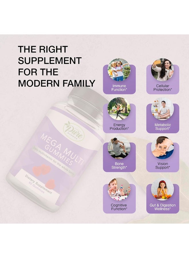 Pure By Nature Mega Multi Gummies for Whole Family - 60 Count - Image 3
