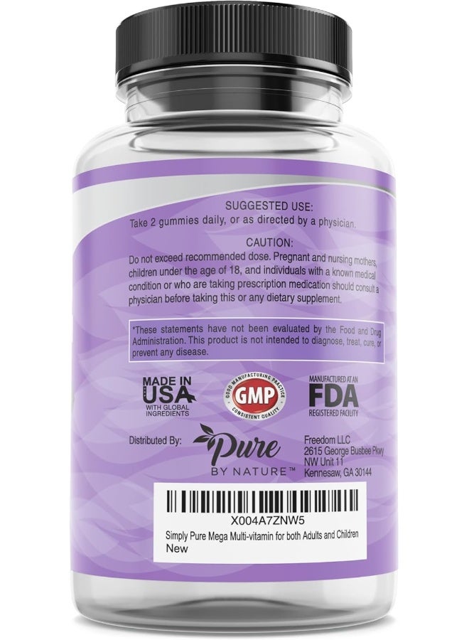 Pure By Nature Mega Multi Gummies for Whole Family - 60 Count - Image 5