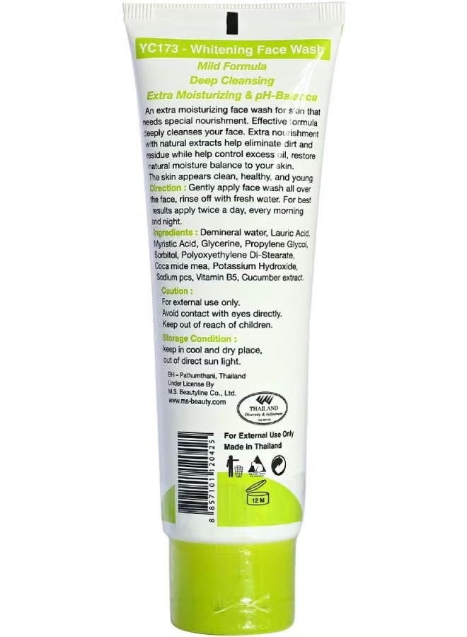 YC Whitening with cucumber extract Face Wash - Mild, 100 ml - Image 2
