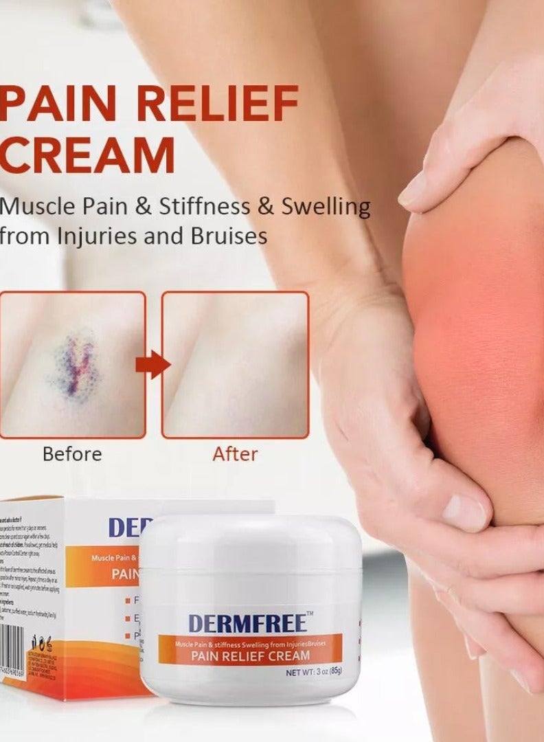 DERMFREE 85g Pain Relief Cream for Muscle Pain and Stiffness Swelling from Injuries Bruises Fragrance Free Plant Based Easy Use Pin Relief Cream Body Cream  - Image 4