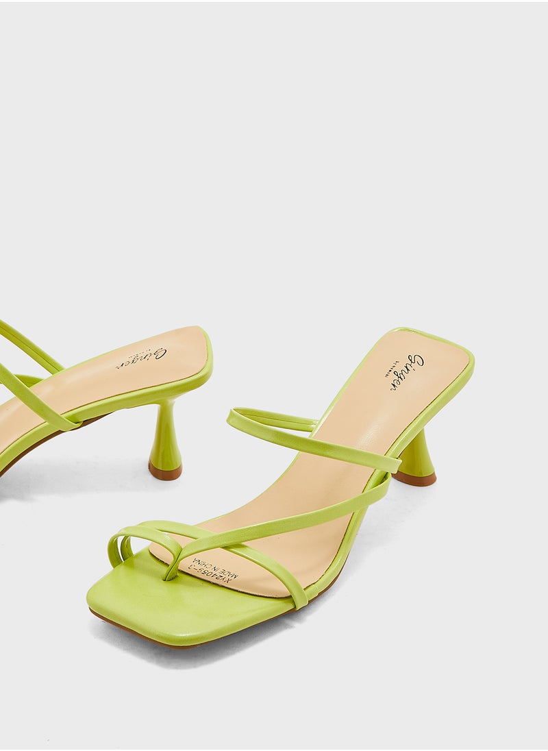 Ginger - Square Toe Barely There Heel Sandal - Image 1