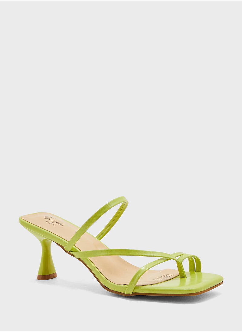 Ginger - Square Toe Barely There Heel Sandal - Image 1