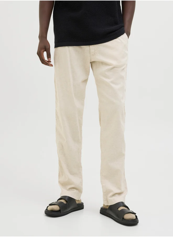 جاك اند جونز Mid Rise Relaxed Fit Joggers with Drawstring