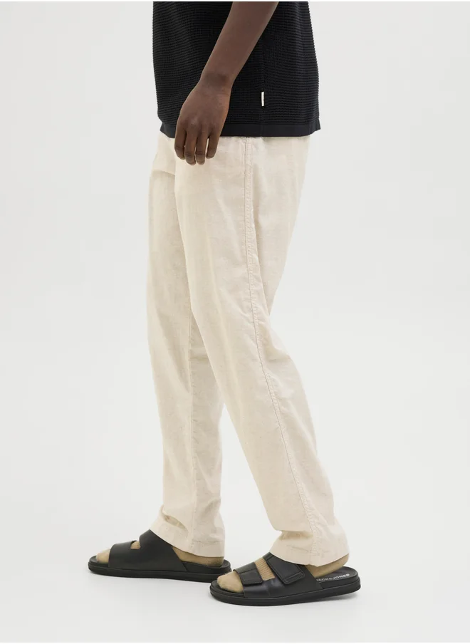 جاك اند جونز Mid Rise Relaxed Fit Joggers with Drawstring