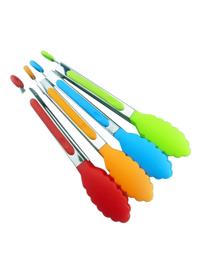 Loquat 8 Inch Silicone Tongs Mini Kitchen Tongs with Silicone Tips Small Serving Tongs Stainless Steel Cooking Tongs for Salad, Grilling, Frying and Cooking Random Color multicolour 20.00*2.50*3.00cm - Image 1