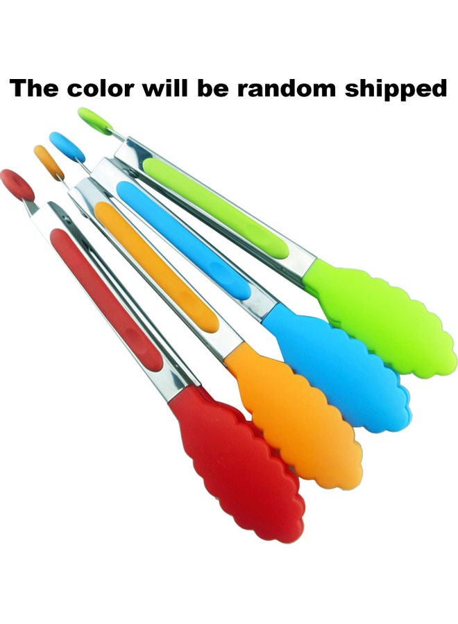 Loquat 8 Inch Silicone Tongs Mini Kitchen Tongs with Silicone Tips Small Serving Tongs Stainless Steel Cooking Tongs for Salad, Grilling, Frying and Cooking Random Color multicolour 20.00*2.50*3.00cm - Image 2