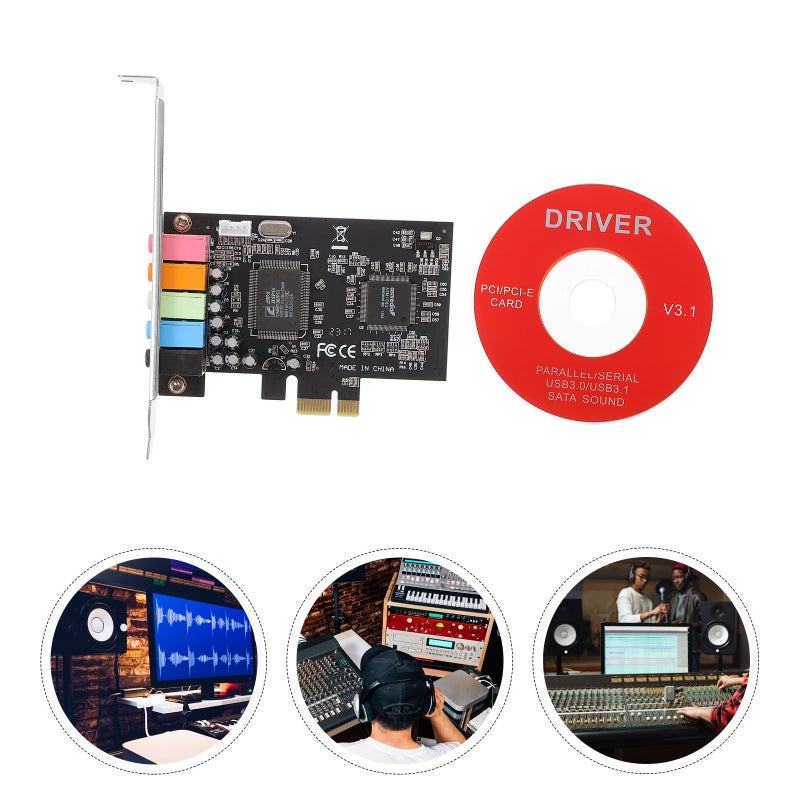 📦 بطاقة صوت داخلية PCIe بتصميم منخفض بسبعة منافذ صوت رقمي 5 1 - Image 3
