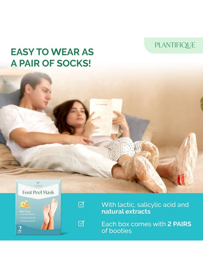 Plantifique - Foot Peeling Mask - Peeling Foot Mask Dermatologically Tested Repairs Heels & Removes Dry Dead Skin For Baby Soft Feet - Exfoliating Foot Peel Mask For Dry Cracked Feet (Jasmine 2 Pack) - Image 1