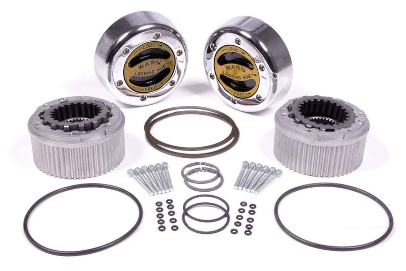 WARN 62672 Premium Manual Locking Hub with Zinc Aluminum Alloy Dial Dual Seals and 35 Splines Chrome 1 Pair